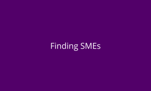 Text: Finding SMEs