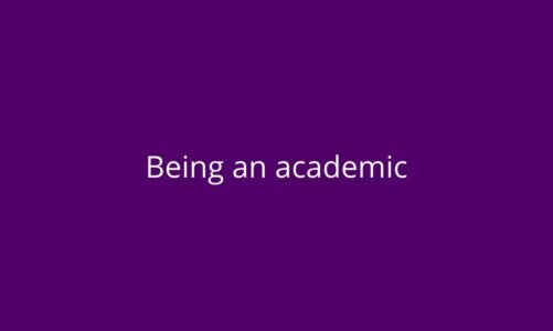 Text: Being an academic