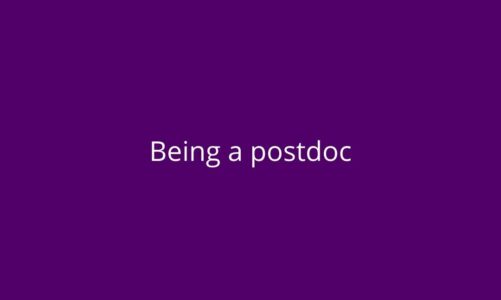 Text: Being a postdoc