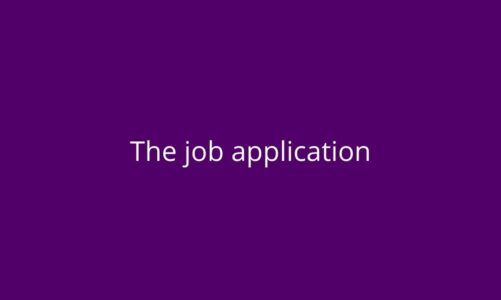 Text: The job application